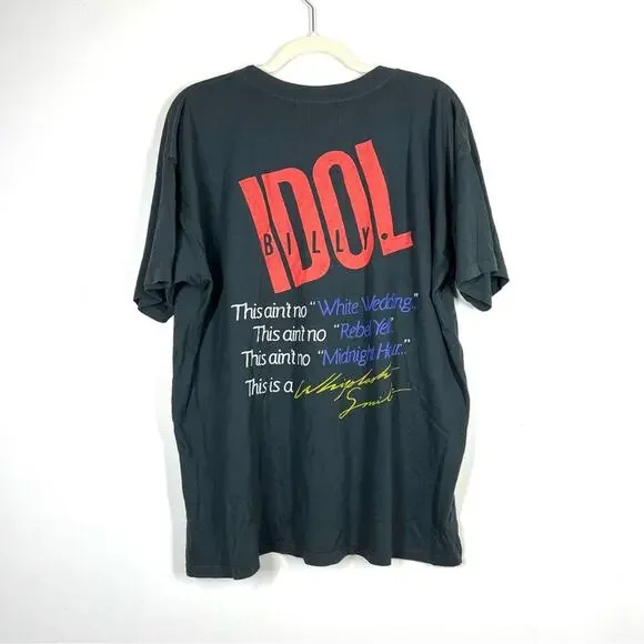 DAYDREAMER NWOT Billy Idol Whiplash Merch Tee Medium Oversized Vintage Black - Picture 7 of 9